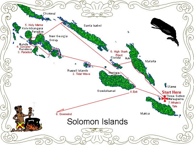 Chart of the Research Vessel Moira's Expedition to the Solomon Islands
