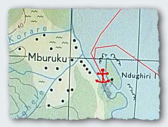 The comfortable, small anchorage at Mburuku, Rendova