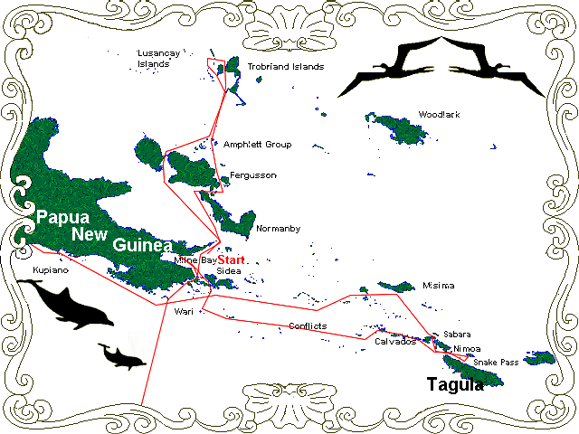 The track of the Moira in Papua New Guinea