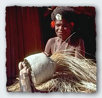 PNG women weave some of the finest baskets in the South Pacific.