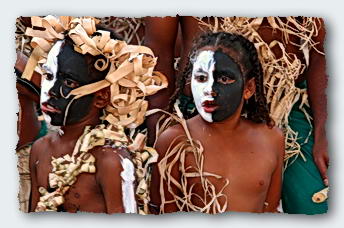 Young girls during a dance festival for Yams in the Isle of Love 