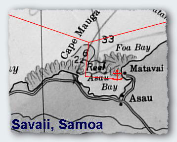 Asau Harbor on the North Western tip of Savaii, Western Samoa.